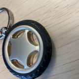 Solid Car Tyre Metal Keyring