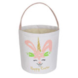 Unicorn Canvas Happy Easter Bunny Basket